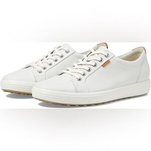 Ecco Women's Soft 7 White Leather Sneakers Size 10